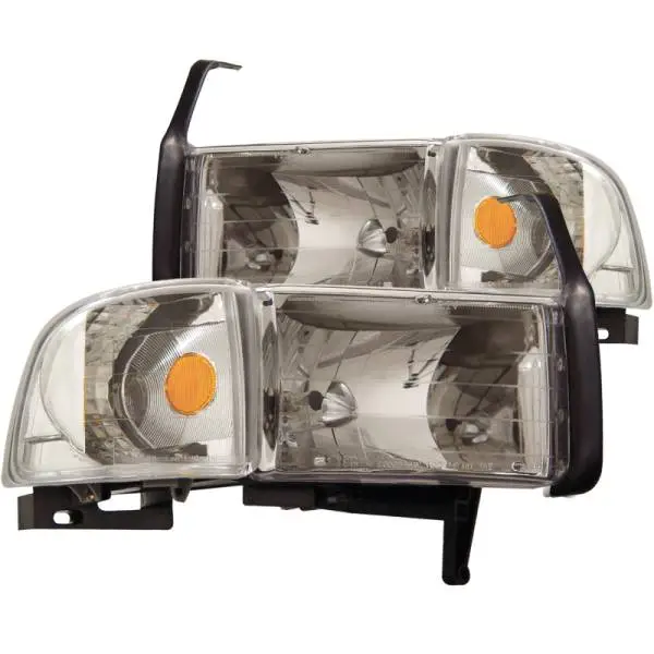 ANZO 1994-2001 Dodge Ram Crystal Headlights Chrome image 2