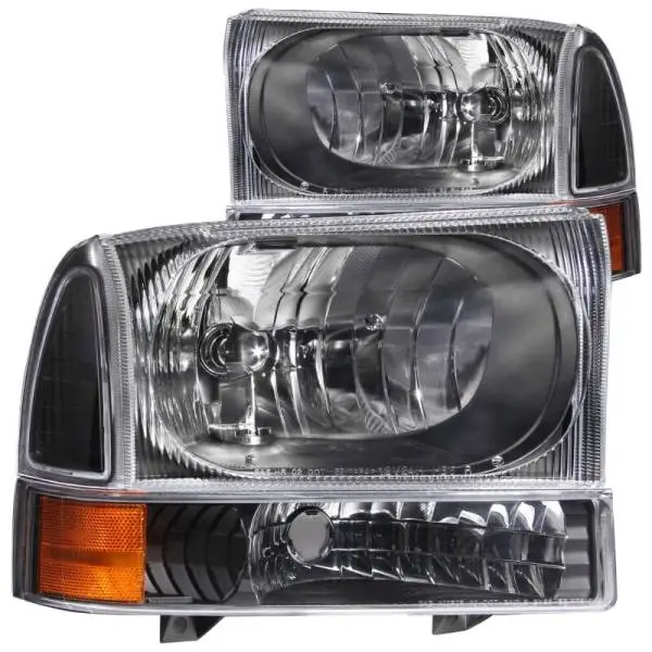 ANZO 2000-2004 Ford Excursion Crystal Headlights Black thumbnail 2