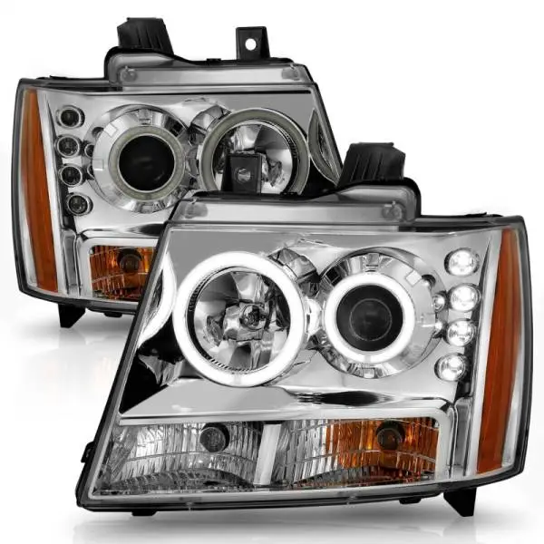 ANZO 2007-2013 Chevrolet Avalanche Projector Headlights w/ Halo Chrome thumbnail 13