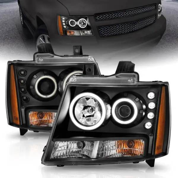 ANZO 2007-2013 Chevrolet Avalanche Projector Headlights w/ Halo Black (CCFL) thumbnail 11