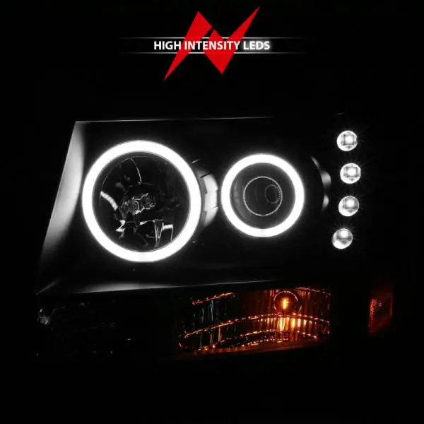 ANZO 2007-2013 Chevrolet Avalanche Projector Headlights w/ Halo Black (CCFL) thumbnail 16