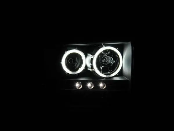 ANZO 2005-2007 Ford Excursion Projector Headlights w/ Halo Black w/ LED Strip (CCFL) 1pc thumbnail 3