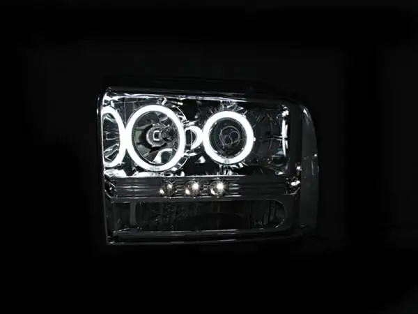 ANZO 2005-2007 Ford Excursion Projector Headlights w/ Halo Chrome w/ LED Strip (CCFL) 1pc thumbnail 5