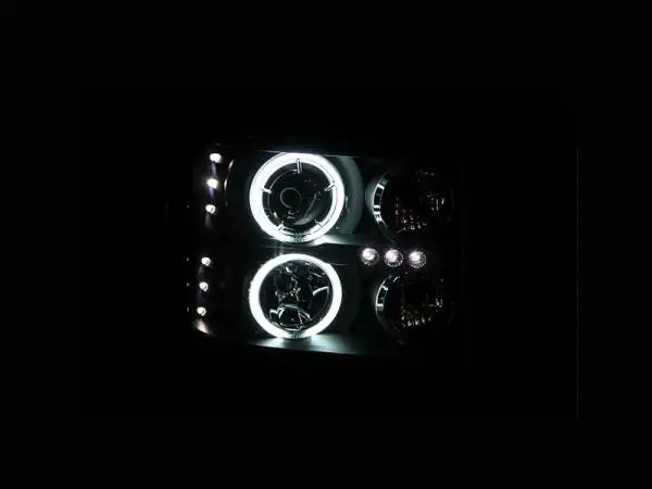 ANZO 2007-2013 GMC Sierra 1500 Projector Headlights w/ Halo Black thumbnail 3