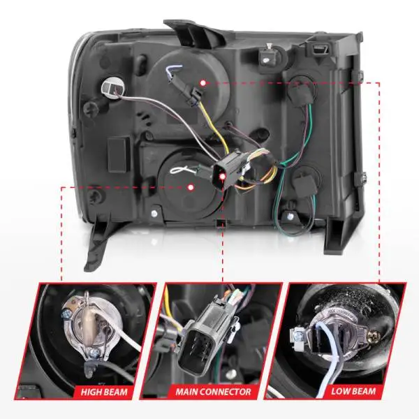 ANZO 2007-2013 GMC Sierra 1500 Projector Headlights w/ Halo Black thumbnail 15