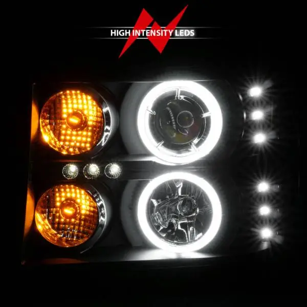 ANZO 2007-2013 GMC Sierra 1500 Projector Headlights w/ Halo Black thumbnail 16