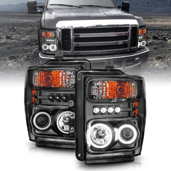 ANZO 2008-2010 Ford F-250 Projector Headlights w/ Halo Black (CCFL) thumbnail 6