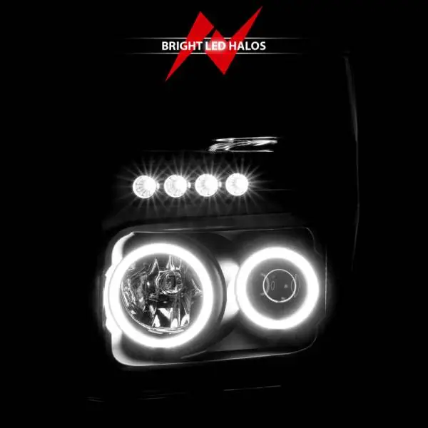 ANZO 2008-2010 Ford F-250 Projector Headlights w/ Halo Black (CCFL) thumbnail 7