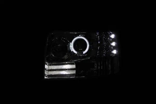 ANZO 1992-1996 Ford F-150 Projector Headlights w/ Halo Chrome w/ Side Markers and Parking Lights image 3