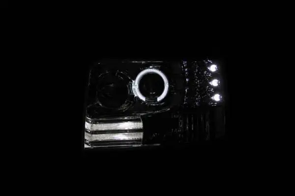 ANZO 1992-1996 Ford F-150 Projector Headlights w/ Halo Chrome w/ Side Markers and Parking Lights image 5