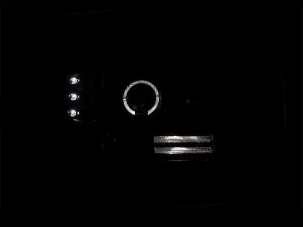 ANZO 1992-1996 Ford F-150 Projector Headlights w/ Halo Black w/ Side Markers and Parking Lights image 3