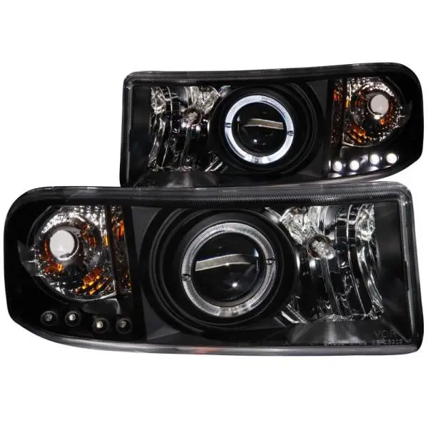 ANZO 1994-2001 Dodge Ram Projector Headlights w/ Halo Black image 2