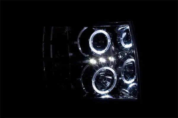 ANZO 2007-2013 Chevrolet Silverado 1500 Projector Headlights w/ Halo Chrome thumbnail 3