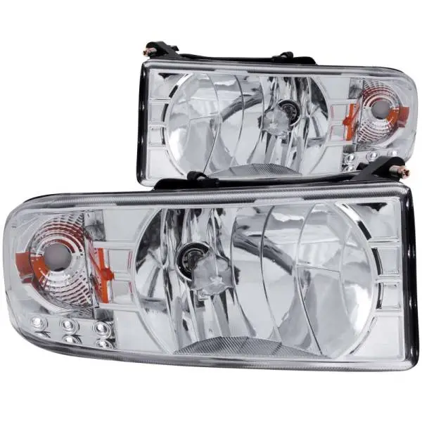 ANZO 1994-2001 Dodge Ram Crystal Headlights Chrome w/ LED image 2