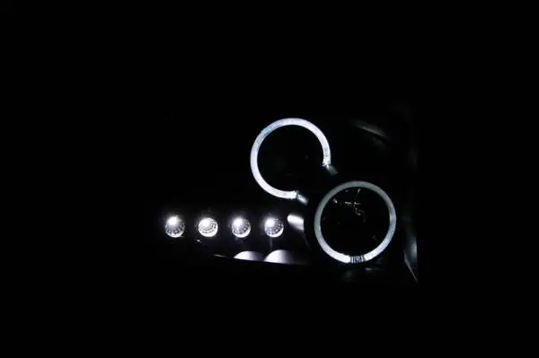 ANZO 2006-2008 Dodge Ram 1500 Projector Headlights w/ Halo Black image 3