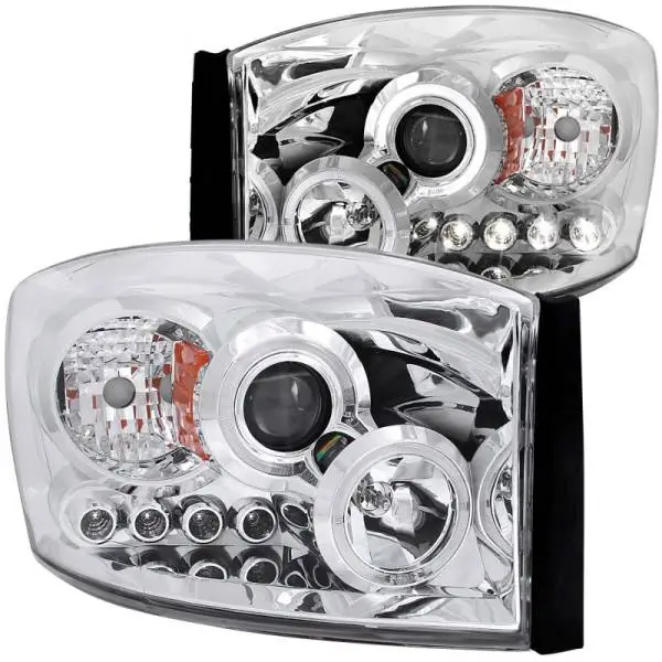 ANZO 2006-2008 Dodge Ram 1500 Projector Headlights w/ Halo Chrome image 2
