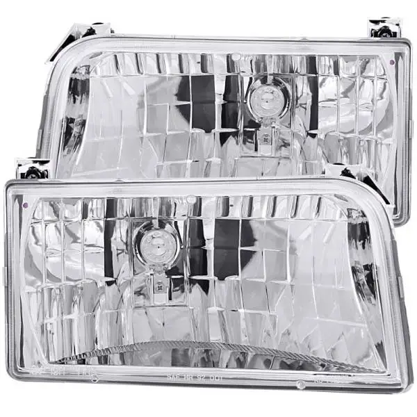ANZO 1992-1996 Ford F-150 Crystal Headlights Chrome image 2