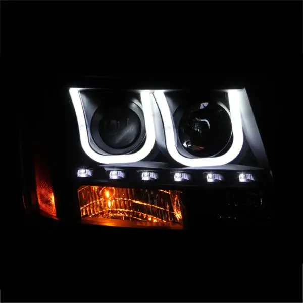 ANZO 2007-2013 Chevrolet Avalanche Projector Headlights w/ U-Bar Black thumbnail 3