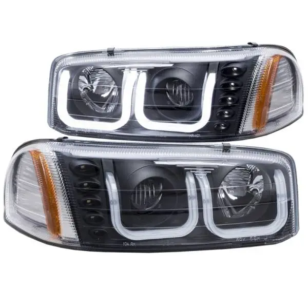 ANZO 1999-2006 GMC Sierra 1500 Projector Headlights w/ U-Bar Black thumbnail 2
