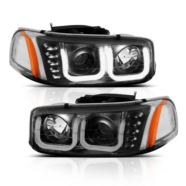 ANZO 1999-2006 GMC Sierra 1500 Projector Headlights w/ U-Bar Black thumbnail 6