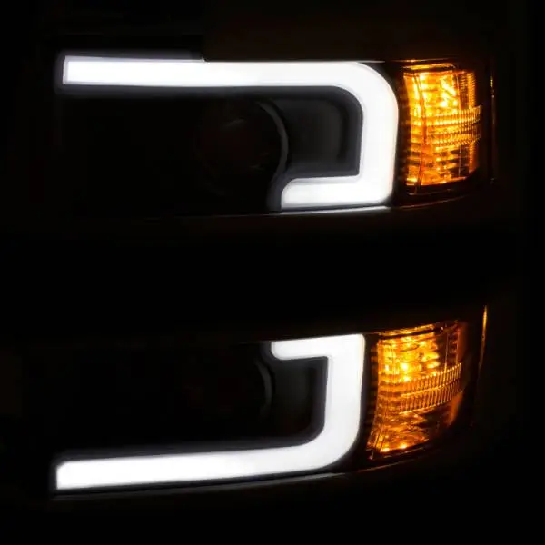 ANZO Projector Headlights 15-17 Chevrolet Silverado 2500HD / 3500HD Black w/ Chrome Rim thumbnail 9