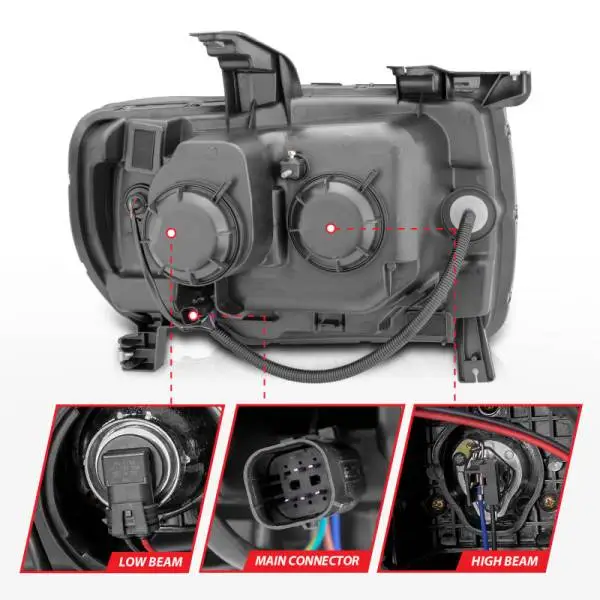 ANZO 2015+ GMC Canyon Projector Headlights w/ Plank Style Design Black w/ Amber thumbnail 6
