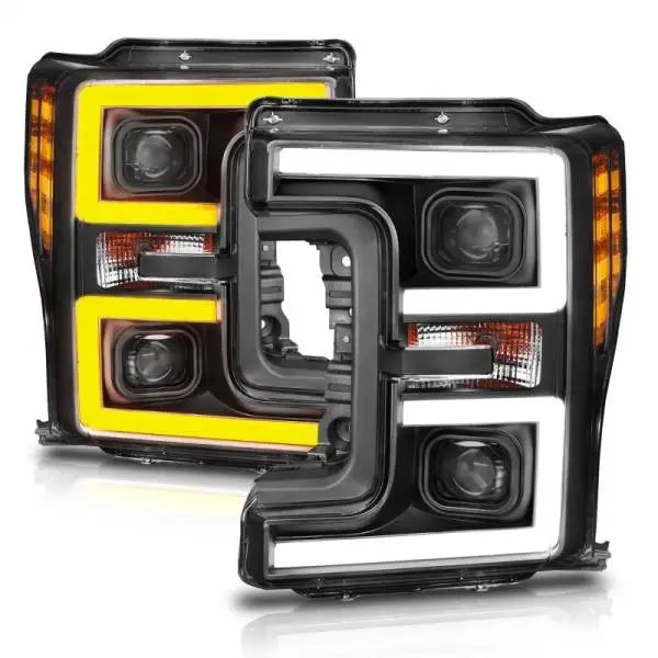 ANZO LED Headlights 17-18 Ford F-250 Super Duty Plank-Style L.E.D. Headlight Black (Pair) thumbnail 4