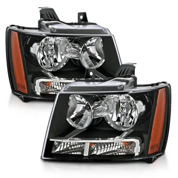 ANZO 2007-2014 Chevrolet Tahoe/Suburban Crystal Headlights Black thumbnail 6