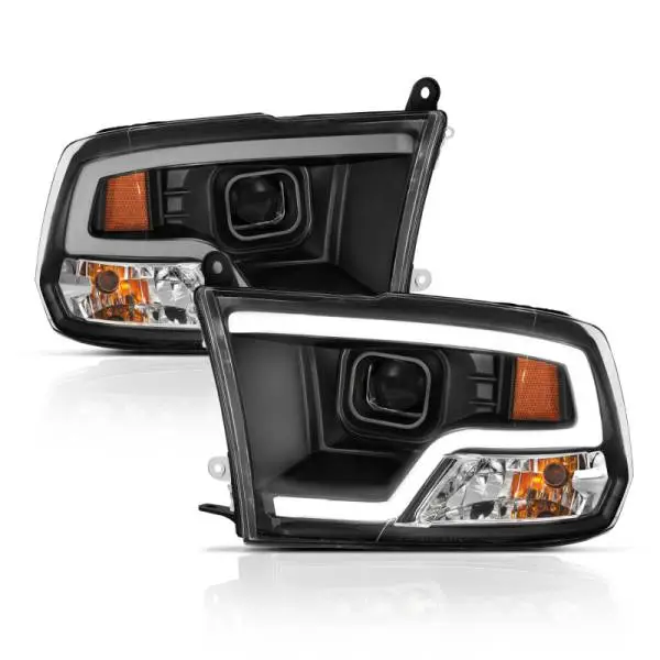 ANZO 09-18 Dodge Ram 1500 Plank Style Projector Headlights Black w/ Halo thumbnail 7
