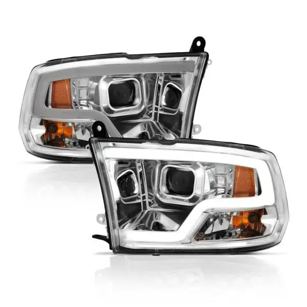 ANZO 09-18 Dodge Ram 1500 Plank Style Projector Headlights Chrome w/ Halo thumbnail 2