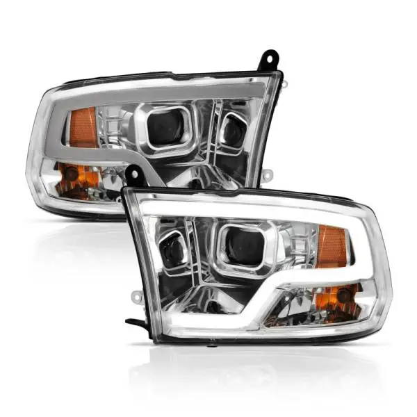 ANZO 09-18 Dodge Ram 1500 Plank Style Projector Headlights Chrome w/ Halo thumbnail 7
