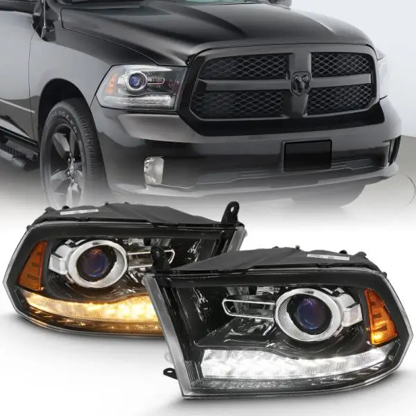 ANZO 2009-2018 Dodge Ram 1500 Projector Plank Style Switchback H.L Halo Black Amber (OE Style) image 5