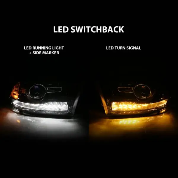 ANZO 2009-2018 Dodge Ram 1500 Projector Plank Style Switchback H.L Halo Black Amber (OE Style) image 12