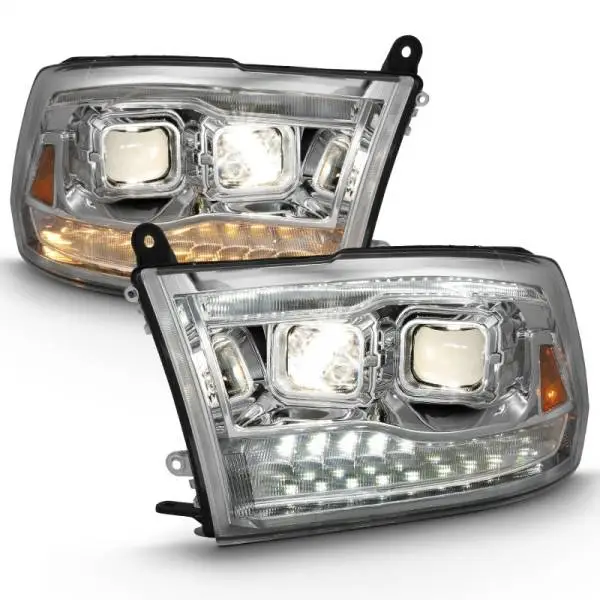 ANZO 2009-2018 Dodge Ram 1500 Projector H.L. Switchback Black Amber image 3