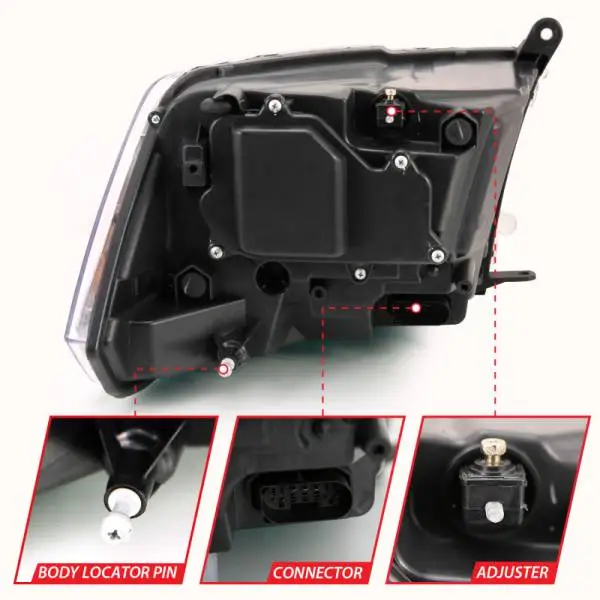 ANZO 2009-2018 Dodge Ram 1500 Projector H.L. Switchback Black Amber image 13