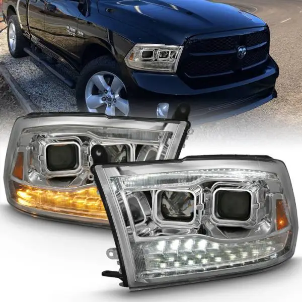 ANZO 2009-2018 Dodge Ram 1500 Projector H.L. Switchback Chrome Amber image 2