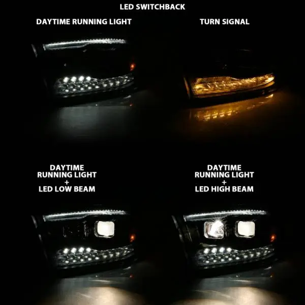 ANZO 2009-2018 Dodge Ram 1500 Projector H.L. Switchback Chrome Amber image 8