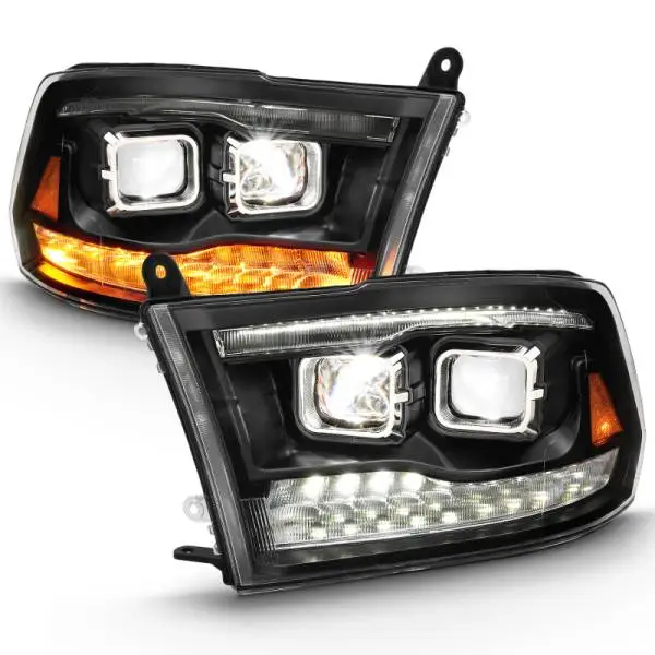 ANZO 2009-2018 Dodge Ram 1500 Led Projector Plank Style Switchback H.L Halo Black Amber (OE Style) image 16