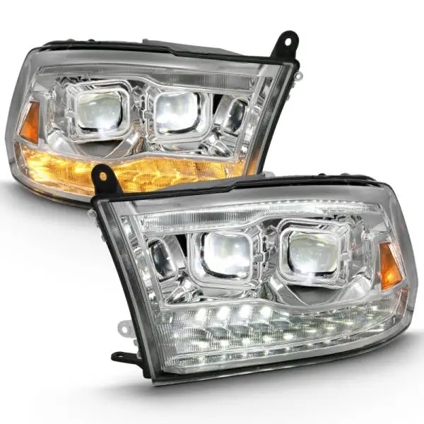 ANZO 2009-2018 Dodge Ram 1500 Led Projector Plank Style Switchback H.L Halo Chrome Amber (OE Style) image 15