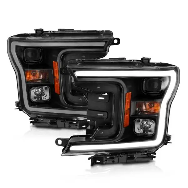 ANZO 2018-2019 Ford F-150 Projector Plank Style H.L. Black Amber (Without Switchback) image 2