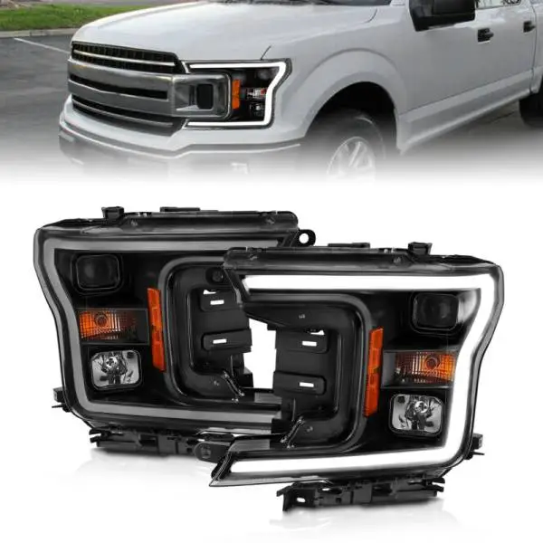 ANZO 2018-2019 Ford F-150 Projector Plank Style H.L. Black Amber (Without Switchback) image 5