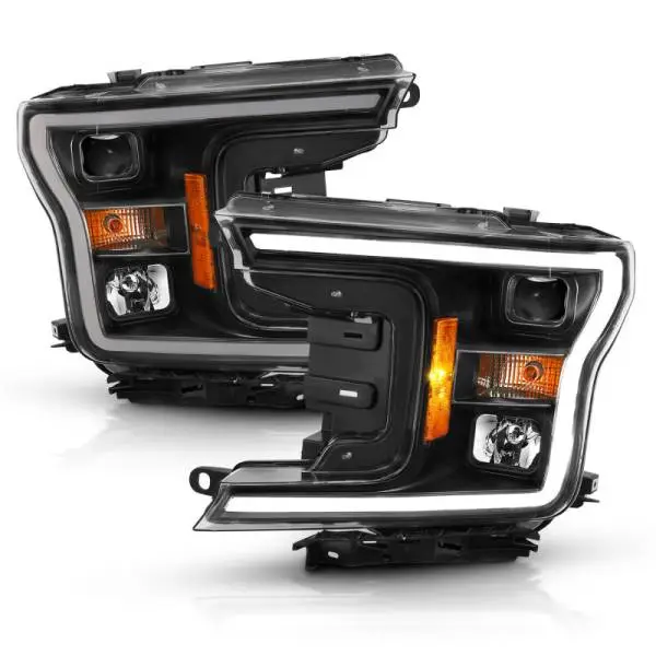 ANZO 2018-2019 Ford F-150 Projector Plank Style H.L. Black Amber (Without Switchback) image 7