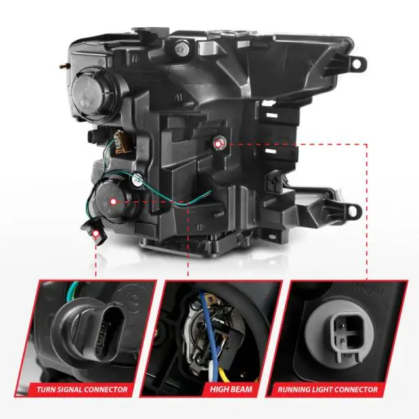 ANZO 2018-2019 Ford F-150 Projector Plank Style H.L. Black Amber (Without Switchback) image 12