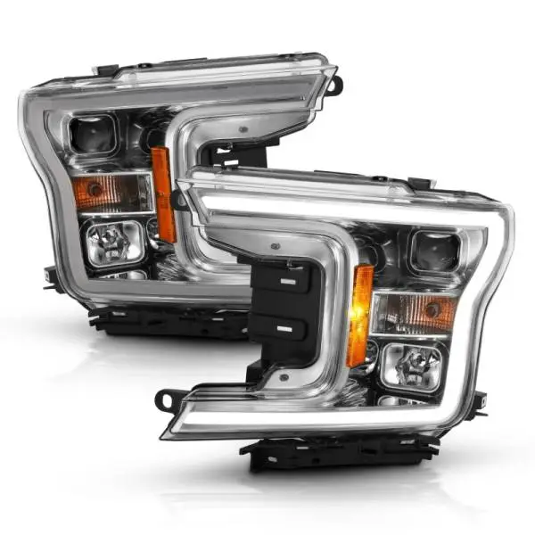 ANZO 2018-2019 Ford F-150 Projector Plank Style H.L. Chrome Amber (Without Switchback) image 7