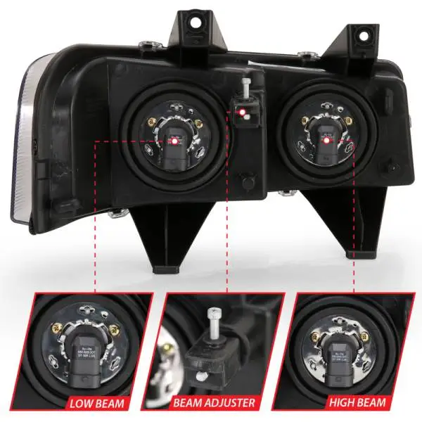 ANZO 2003-2017 Chevy Express Crystal Headlight Black thumbnail 5