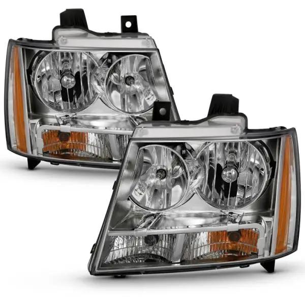 ANZO 2007-2014 Chevy Tahoe Crystal Headlight Chrome Amber(OE) thumbnail 6