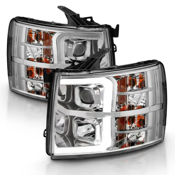 ANZO 2007-2013 Chevy Silverado 1500 Projector Plank Style Chrome Amber thumbnail 10