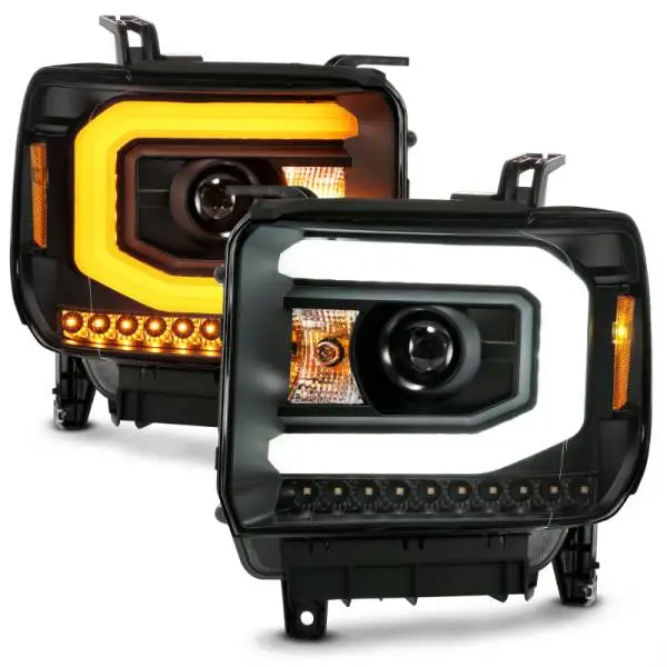 ANZO GMC SIERRA 1500 14-15 2500H/15-19 Projector Headlight Plank Style Black w/ Switchback (Halogen) thumbnail 14