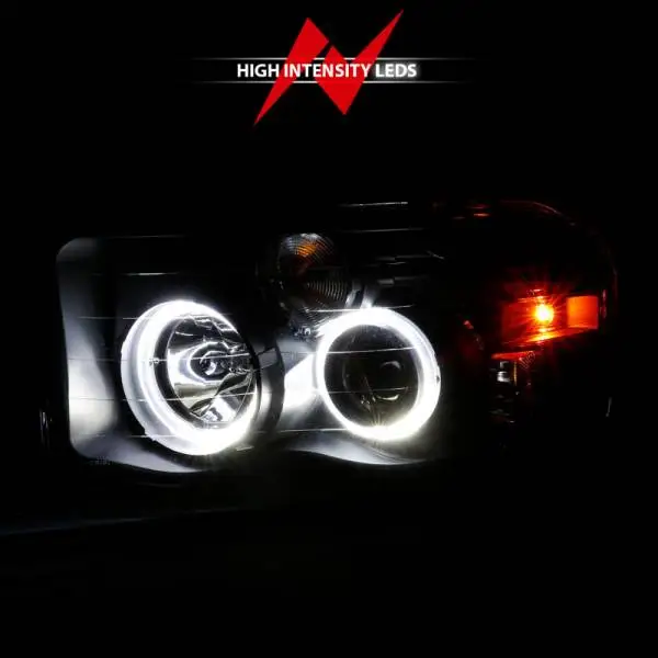 ANZO 2002-2005 Dodge Ram 1500 Projector Headlights w/ Halo Black Clear Amber image 13
