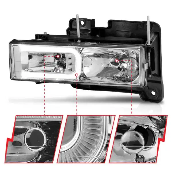ANZO 1999-2000 Cadillac Escalade Crystal Headlights thumbnail 9